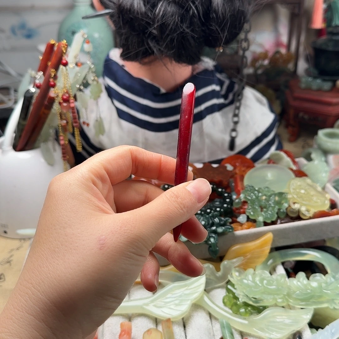 蛇纹石玉合金发饰