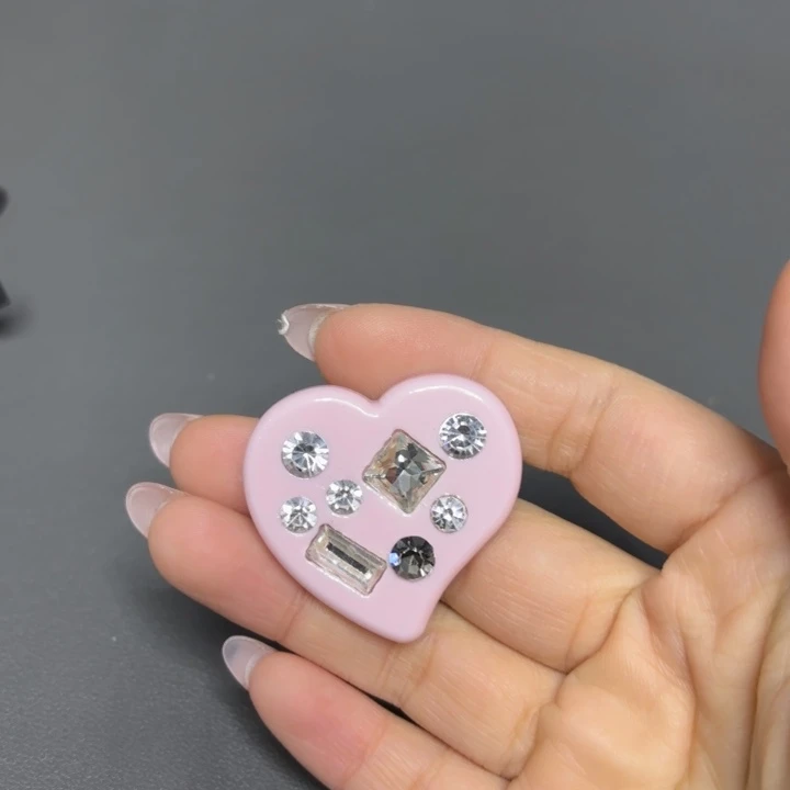皮质铁合金鸭夹爱心