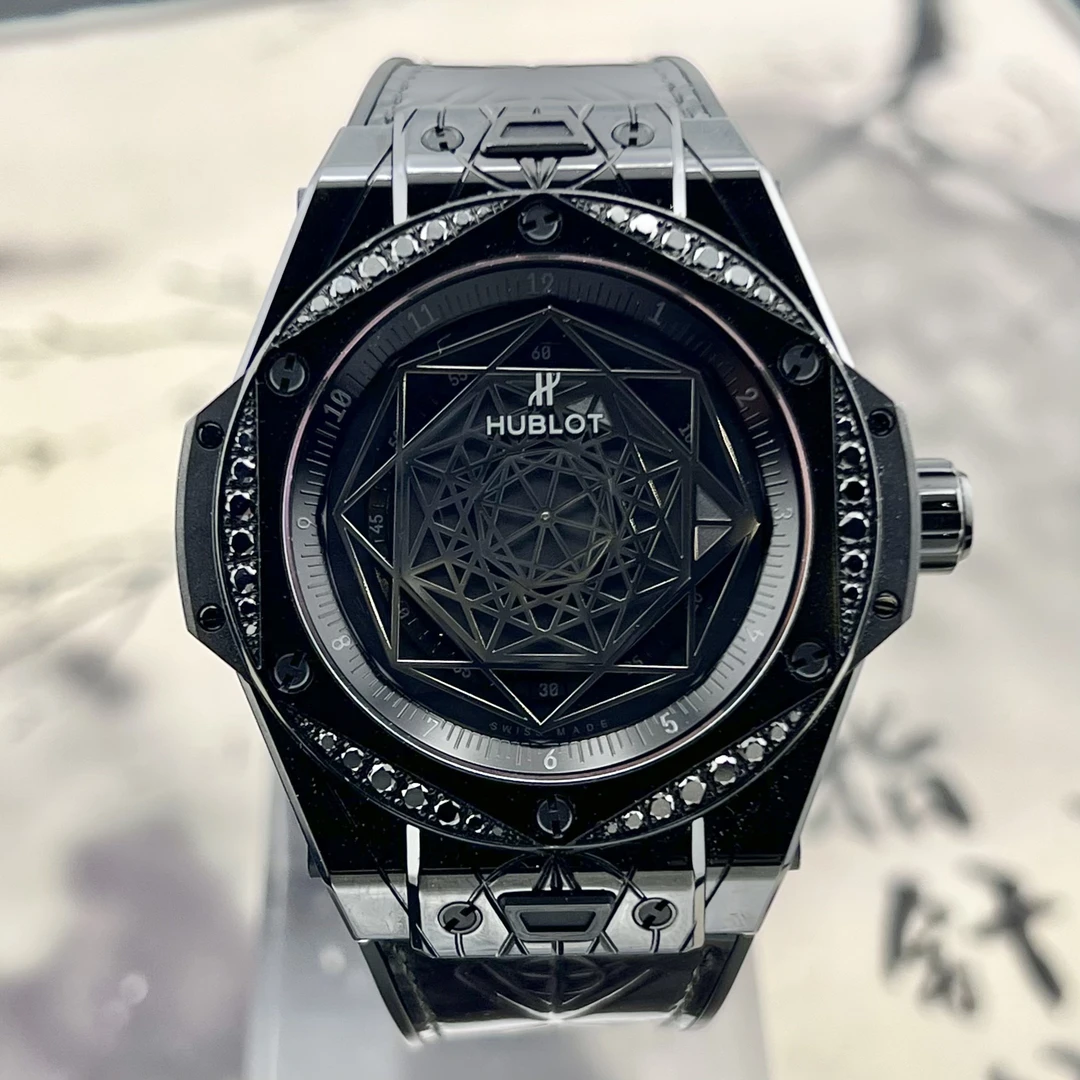 99新 Hublot/宇舶表 18年全套 限量一百枚 465.cs.1114 黑陶瓷