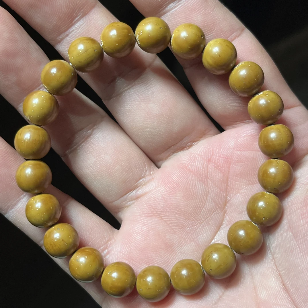 SSS级高端黄金甲实心正圆光珠手串，尺寸10.2mm，精工全品高油高密