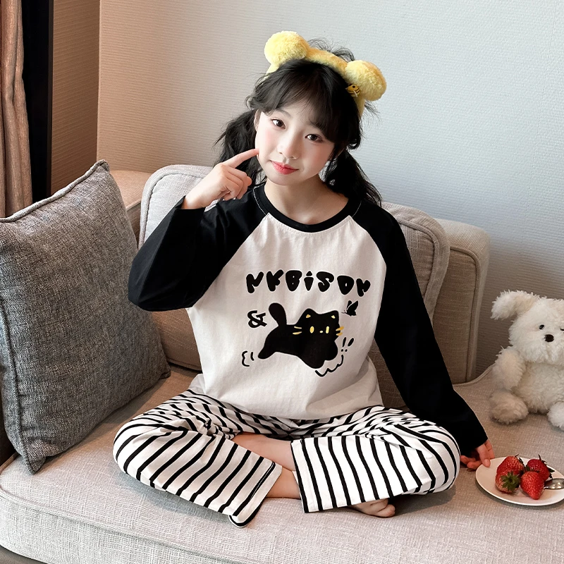 儿童睡衣春秋纯棉2025新款女大童长袖春装家居服秋季全棉公主套装