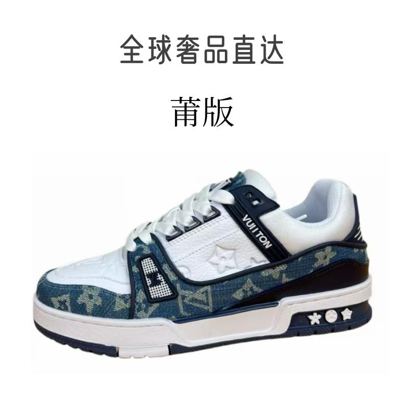 老花/夏季运动户外蓝牛仔板鞋增高风透气板鞋白色厚底ins休闲鞋