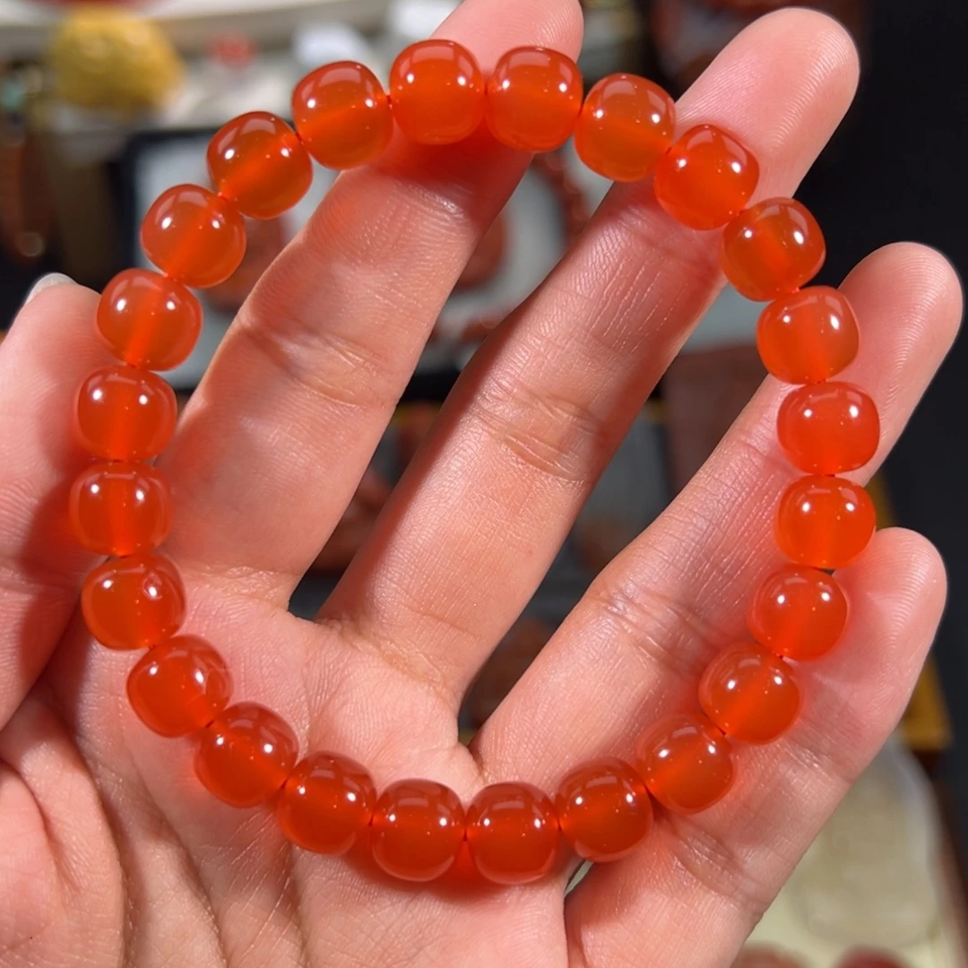 南红玛瑙未镶嵌老型手串9左右