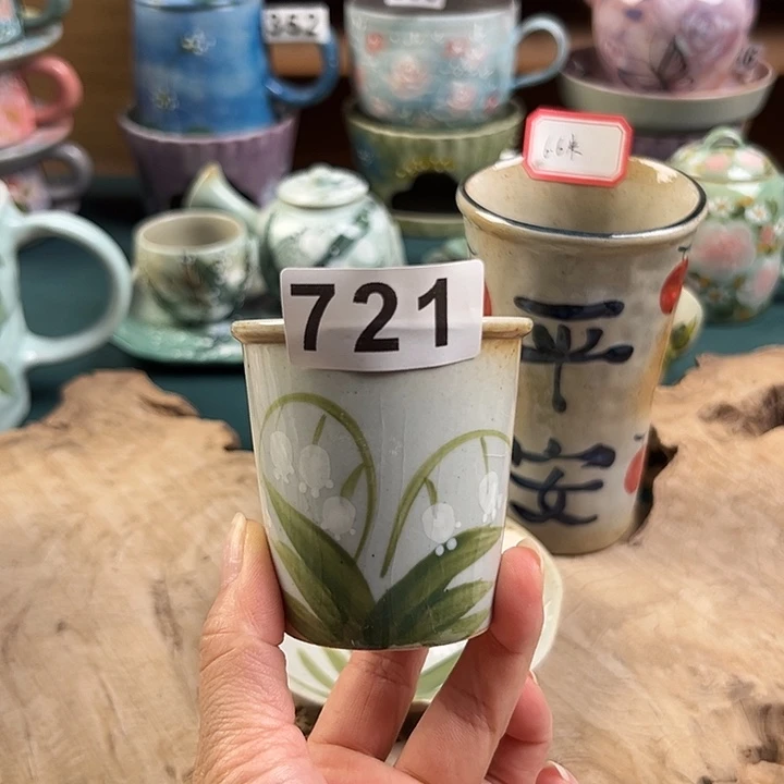 景德镇手工手绘杯721