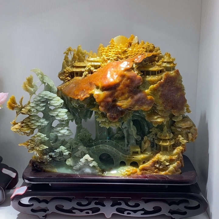 未镶嵌蛇纹石玉（覆膜）珠宝奇石
