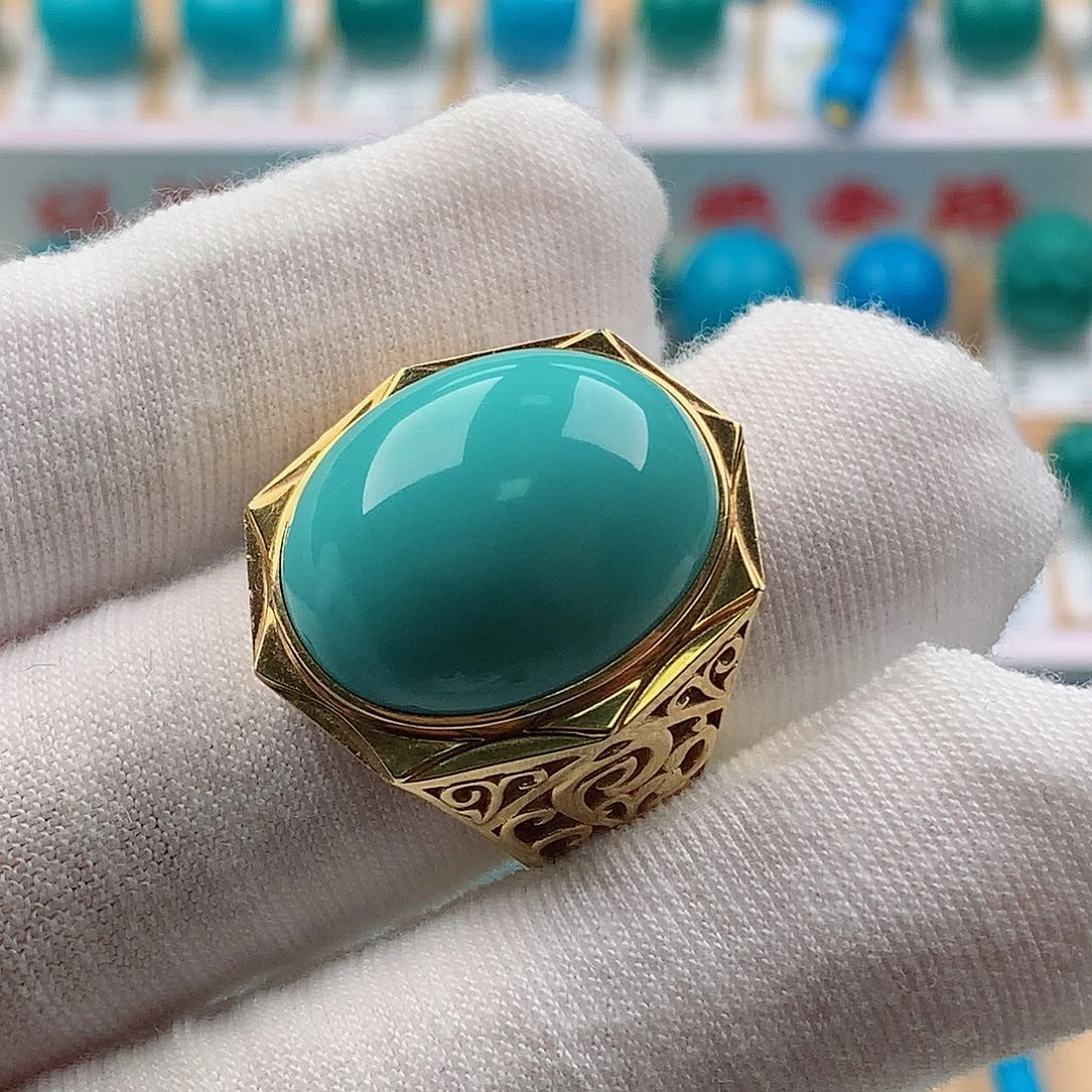 绿松石18K金镶嵌配饰