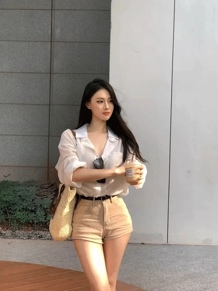 【现货】法式高级感V领宽松长袖衬衫春夏新款气质百搭显瘦休闲上衣