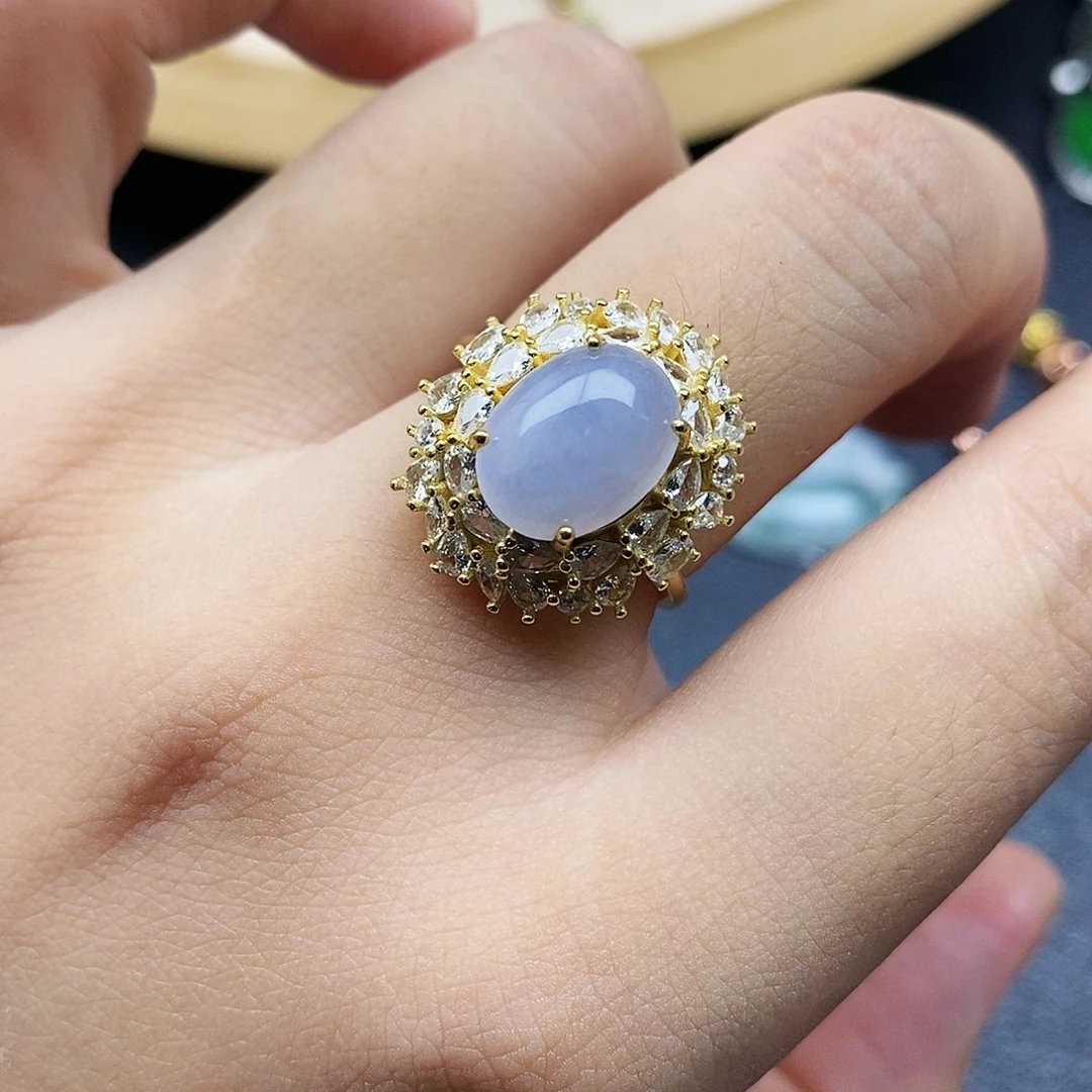 翡翠戒指银S925镶嵌