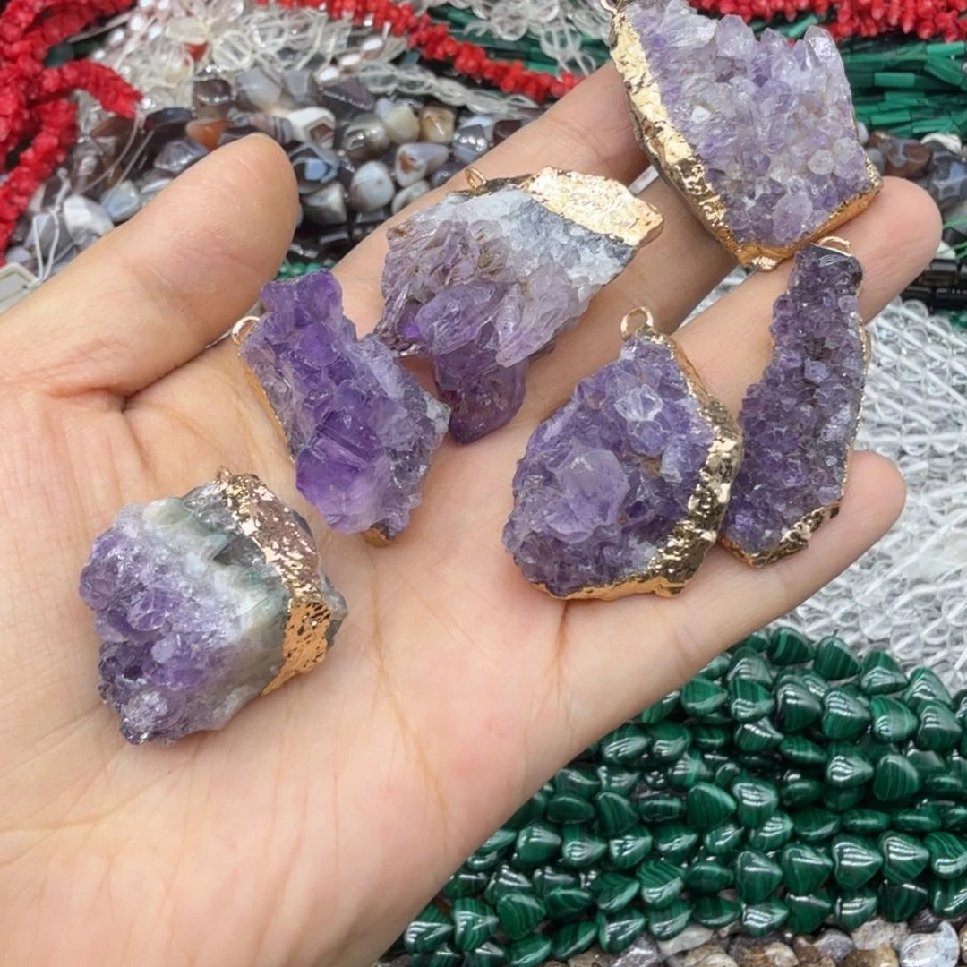 水晶珠宝半成品未镶嵌紫水晶簇一个