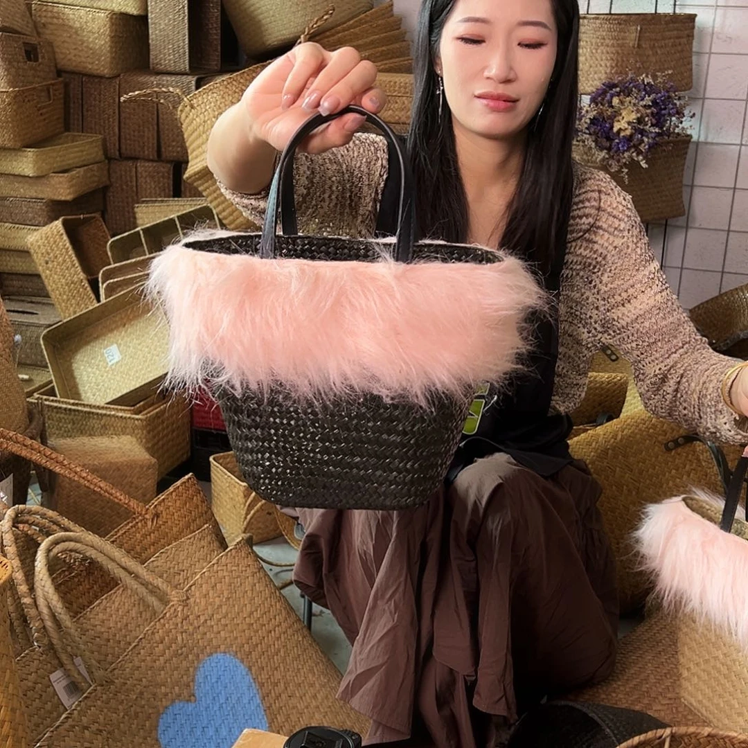 编织带草编包/草编收纳盒微瑕疵