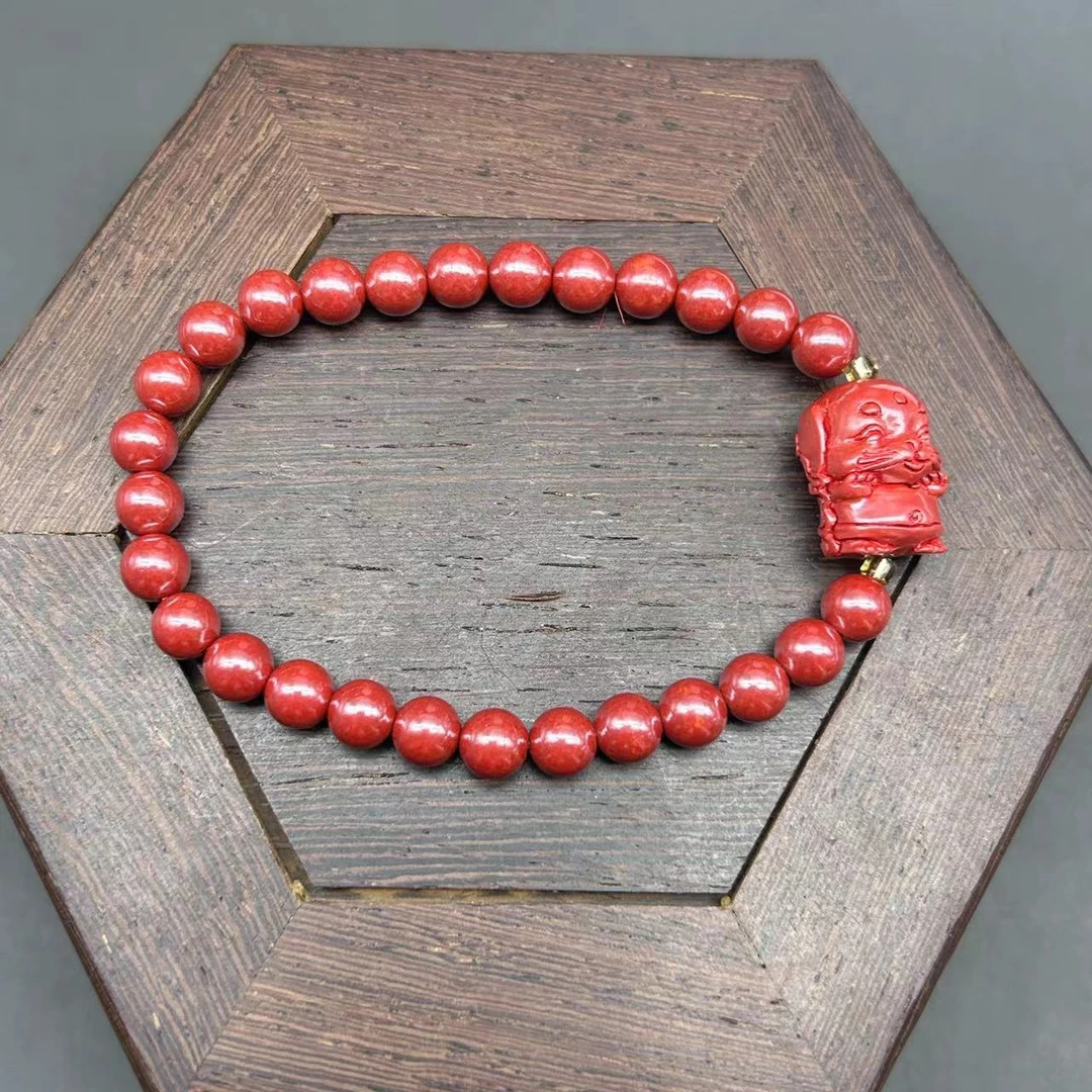 含辰砂工艺品DW416帝王十二生肖隔珠单圈手串6mm