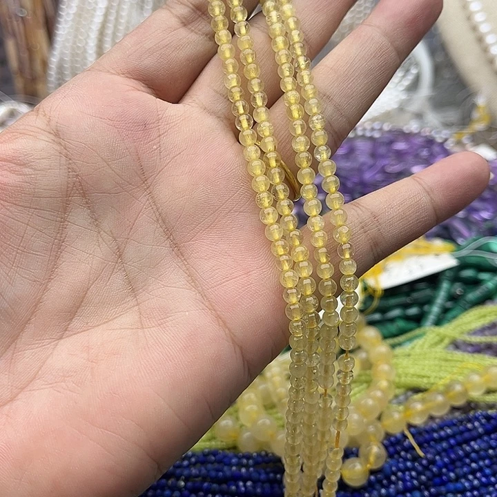未镶嵌玛瑙/玉髓珠宝半成品一条4mm金发晶