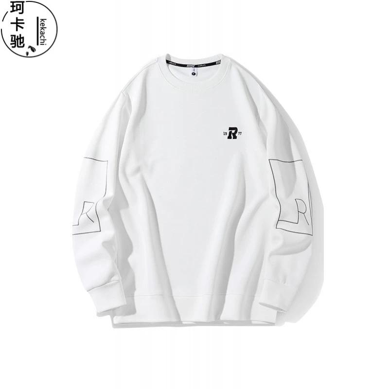 【珂卡驰】男士宽松圆领卫衣2025秋季新款男装青年时尚休闲简约潮流