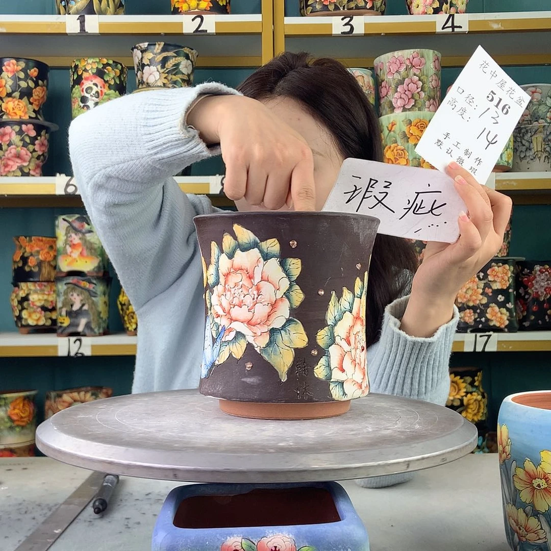 陶景德镇手工花盆516