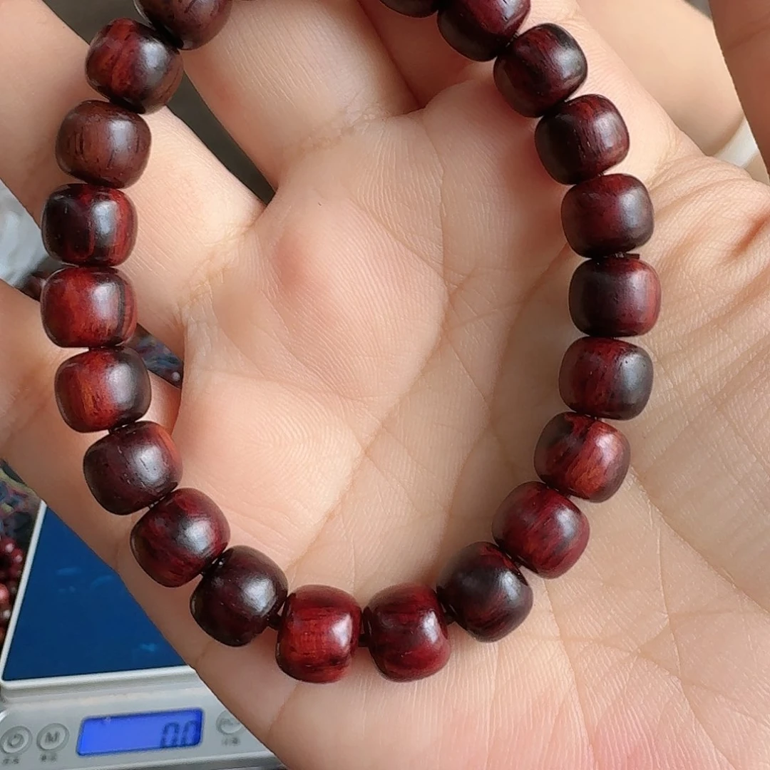 黄花梨/降香黄檀手串/手链半*醒海南红降9x8单圈孤品