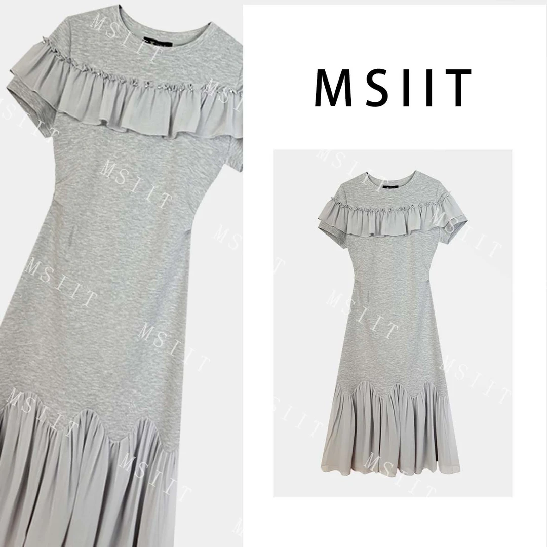 XX-夏日轻奢简约舒适感设计拼接重工显瘦气质连衣裙女JC-A4121