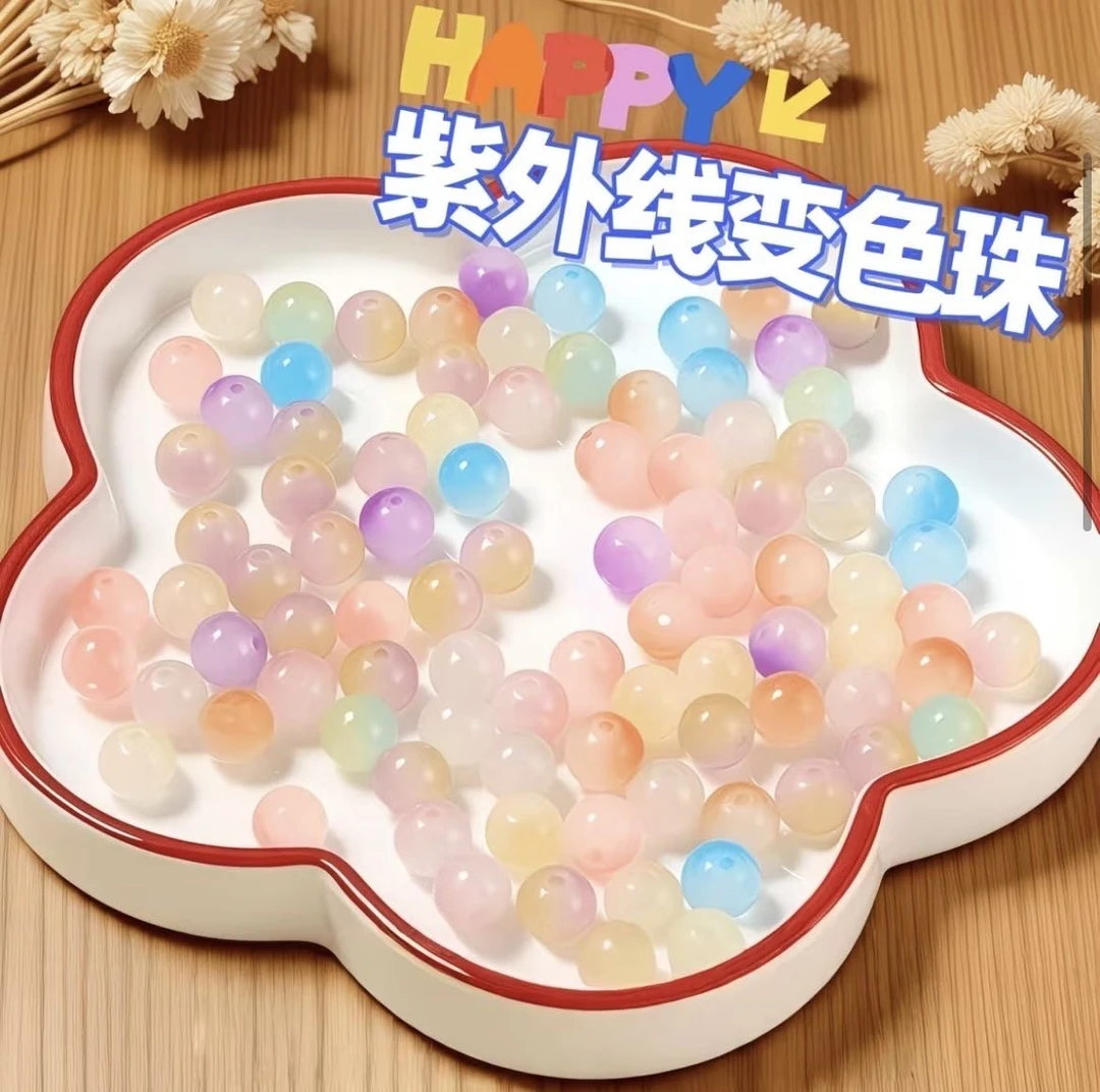 10MM 琉璃光变珠珠diy爆款串珠新款手串温变色