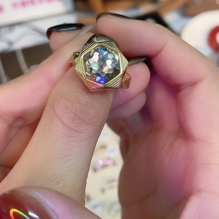 925银大理石富婆戒指纯银