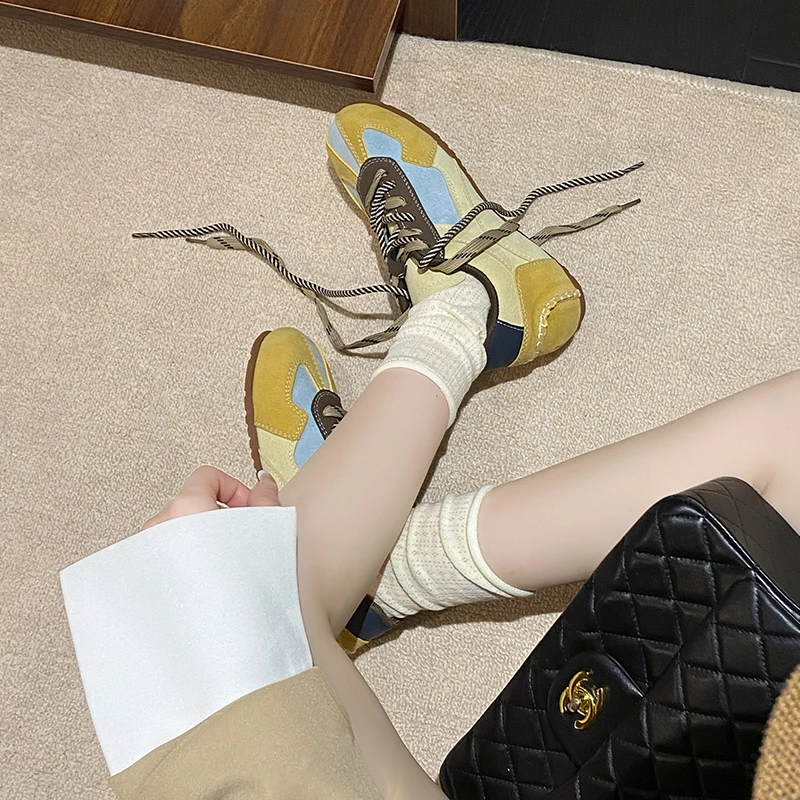 厚底内增高休闲德训鞋女2025春新款韩版网面透气阿甘鞋百搭运动鞋