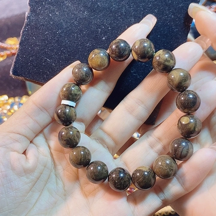 琥珀未镶嵌珠宝奇石根珀手串12