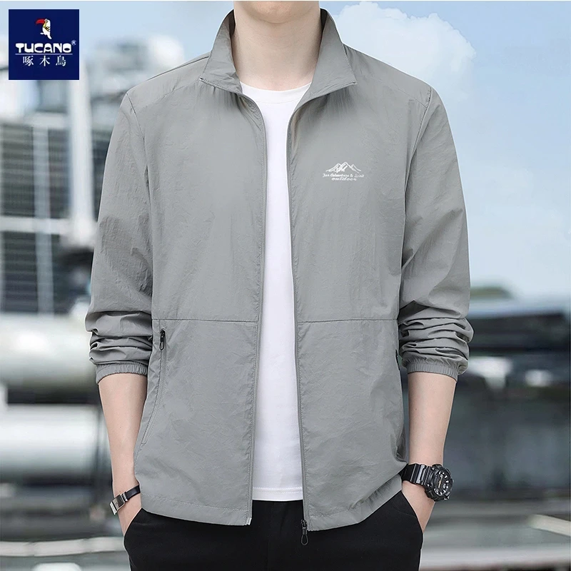 啄木鸟男士夏季冰丝防晒衣超薄宽松皮肤衣防紫外线立领防晒服外套