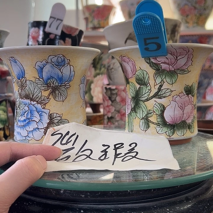 景德镇幸运花盆手绘韩式花盆