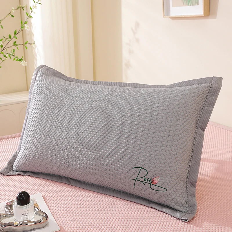 夏天成人专用枕套枕头套冰丝透气单只48*74一对装凉席枕芯套