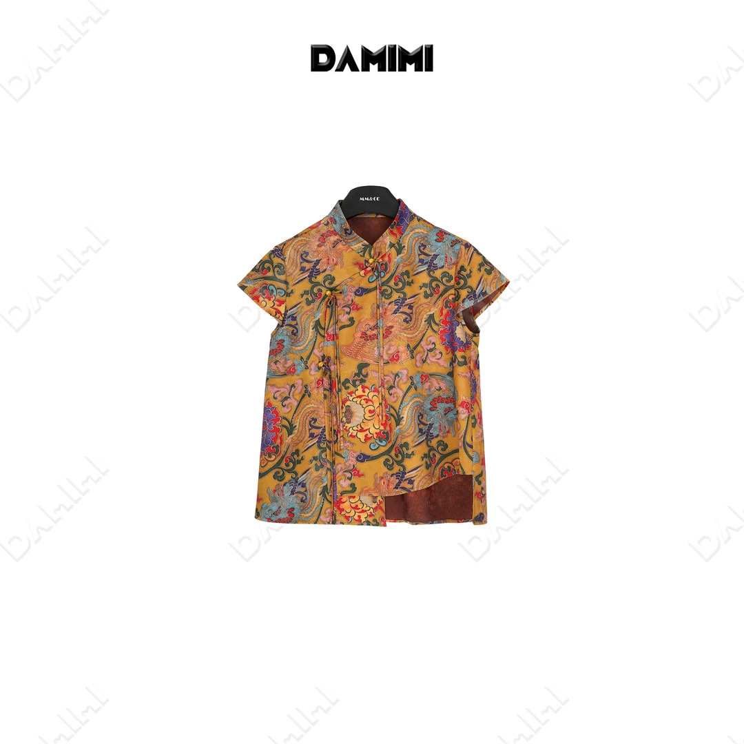 【华章】新中式国风立领斜开襟三盘扣长流苏气质提花上衣MCGSY0915