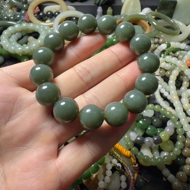 和田玉未镶嵌手链卡14