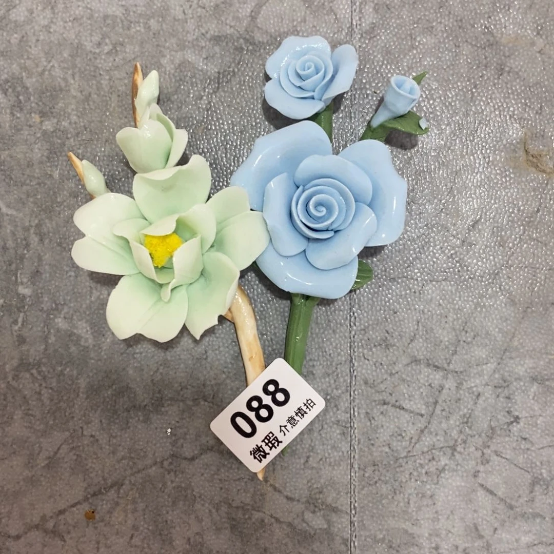 摆件陶瓷手工花摆件工艺品