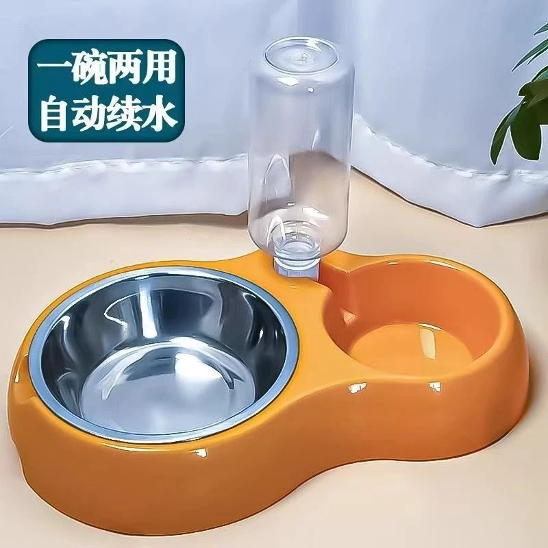 猫碗狗盆狗碗两用宠物碗双碗自动饮水猫防滑猫盆狗狗猫咪食盆用Z