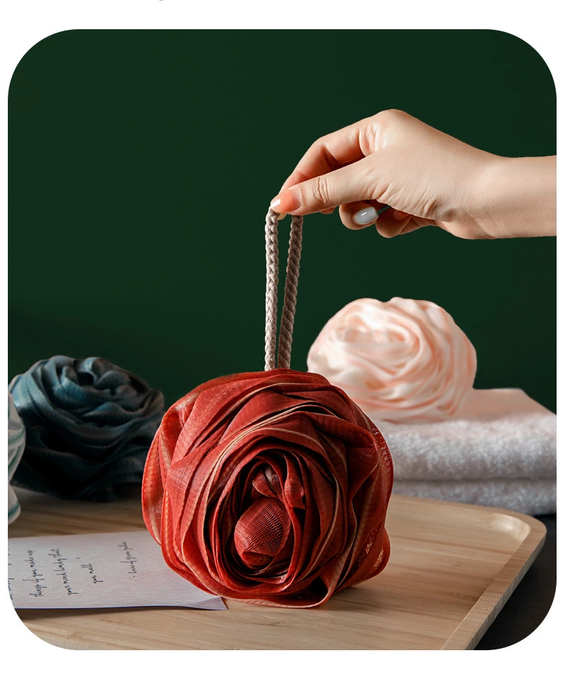 浴室两用沐浴球柔软浴花球高智淡人风浴室清洁清高档可爱大号起泡