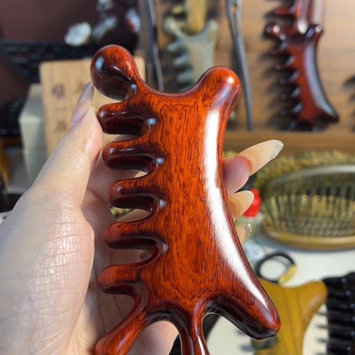 紫檀木六合一按摩梳