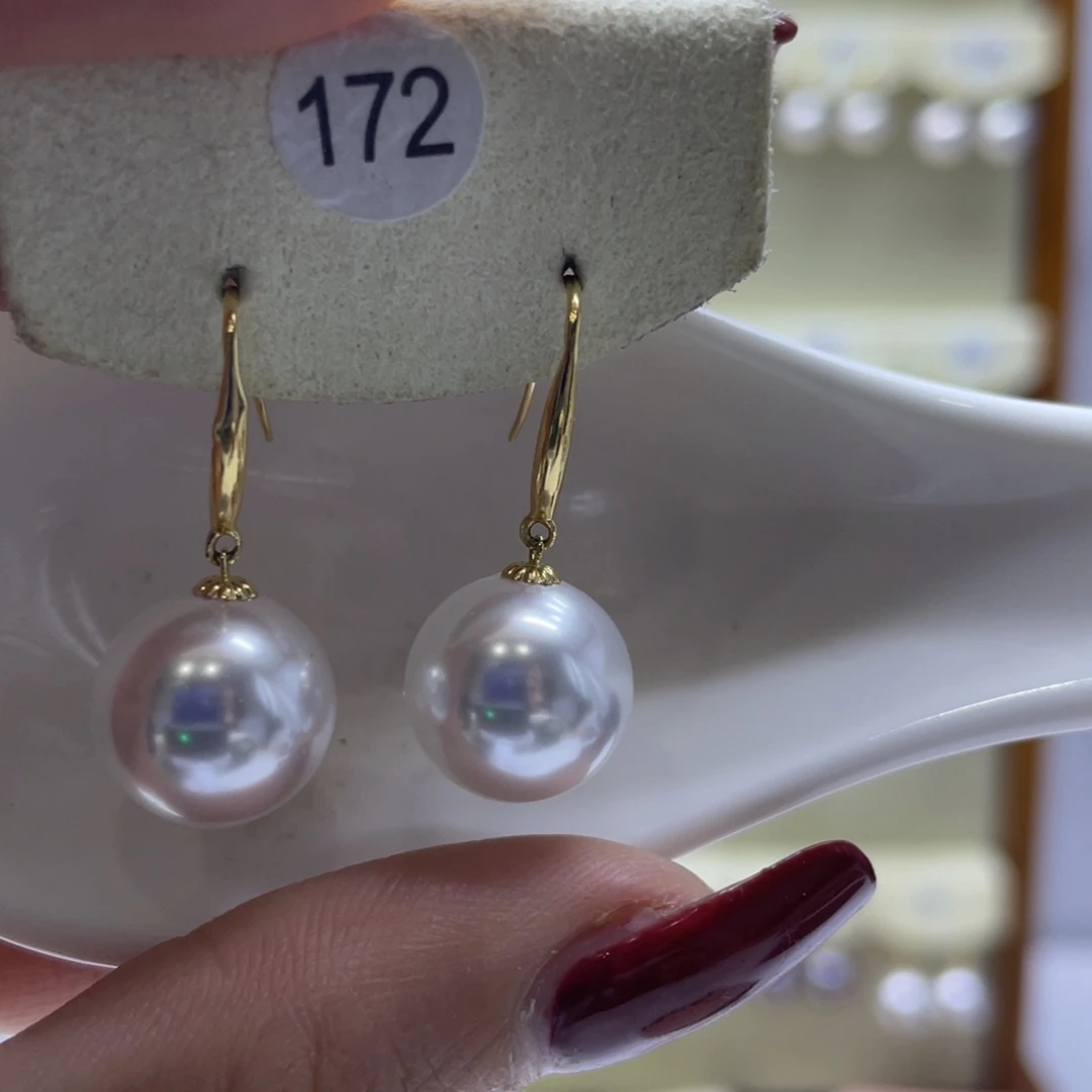 淡水珍珠耳饰18K金镶嵌