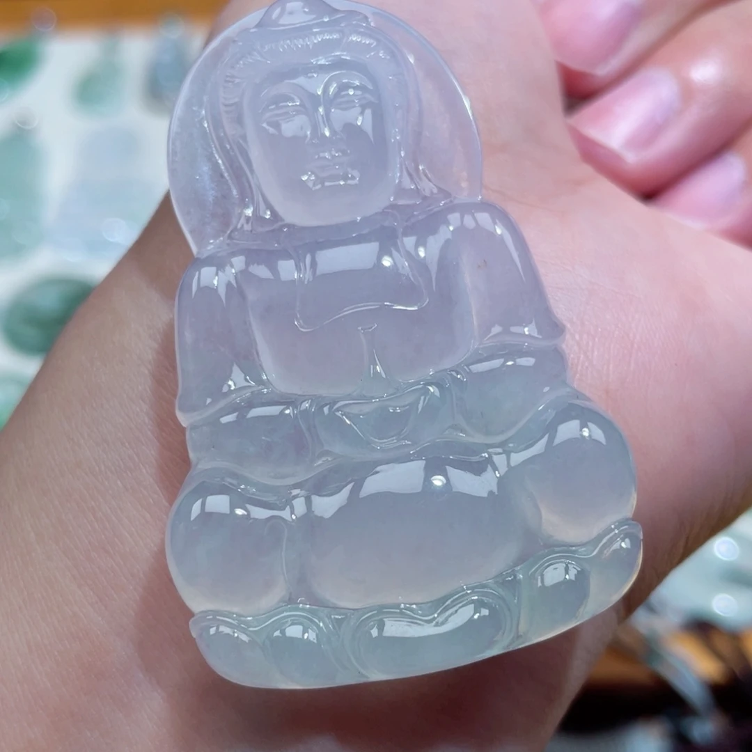 翡翠未镶嵌颈饰观音