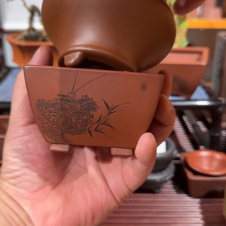 紫砂花盆原矿紫泥