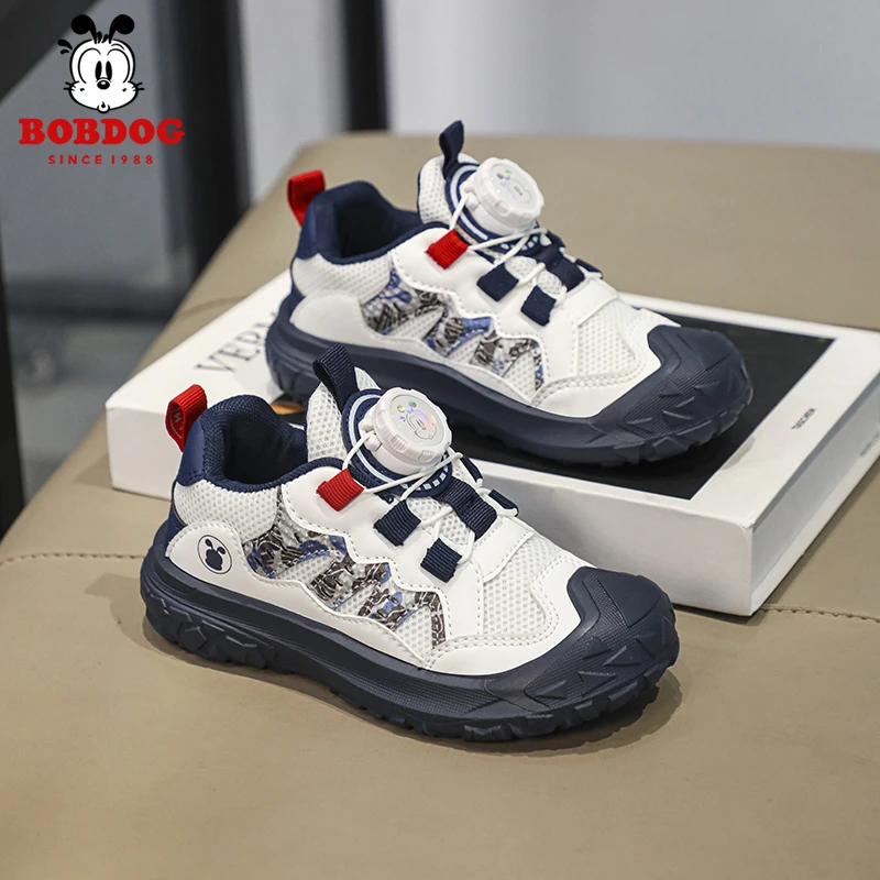 巴布豆春秋新款运动轻便百搭男童女童鞋网面透气软底防滑跑步鞋