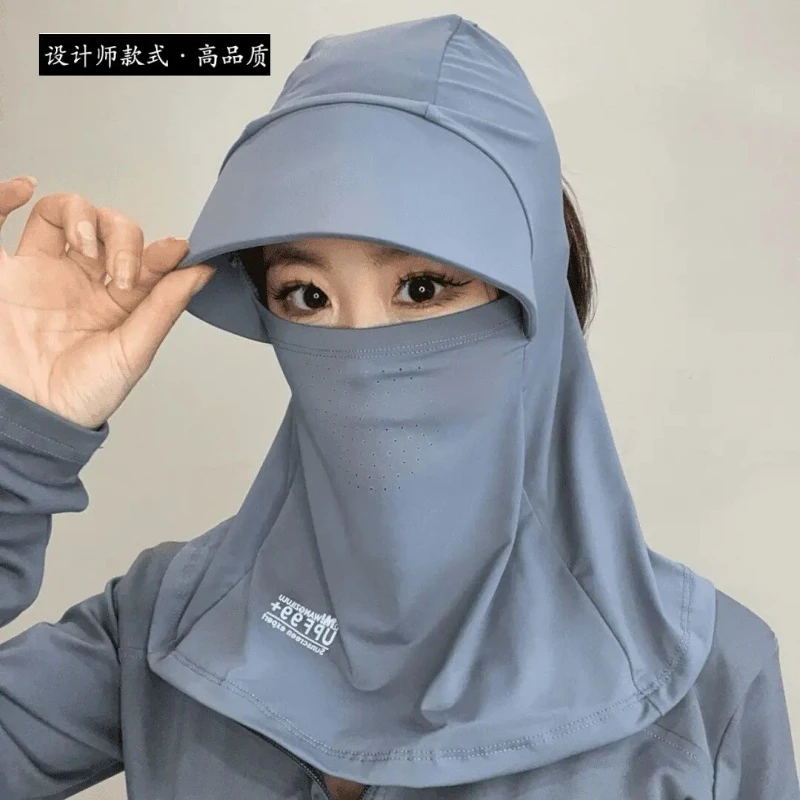 2025新款全脸遮阳女帽子防紫外线户外骑行护颈透气脸罩面罩太阳帽