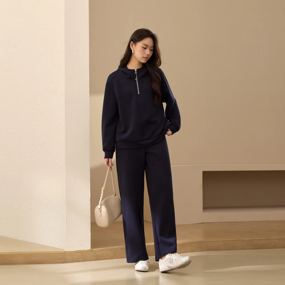 【慵懒舒适卫衣套装】纤莉秀大码女装休闲两件套装QK3081+QK3082