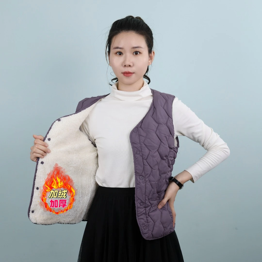 2023新款女士北极绒马甲冬季加绒加厚贴身内穿外搭轻薄修身背心
