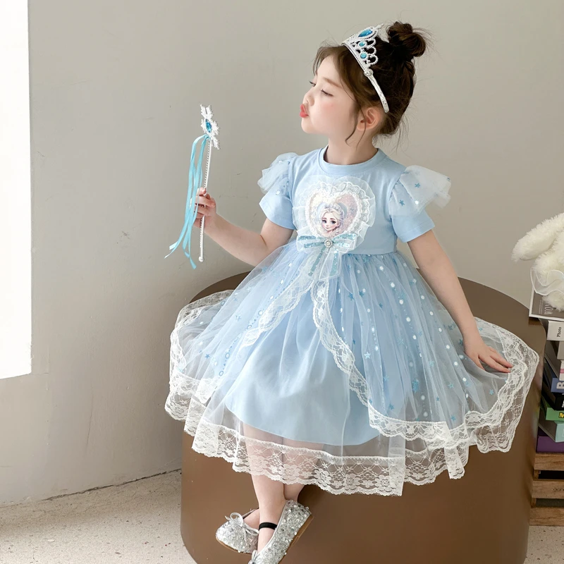 女童连衣裙夏季新款儿童时尚爱莎公主裙洋气宝宝六一礼服艾莎裙子