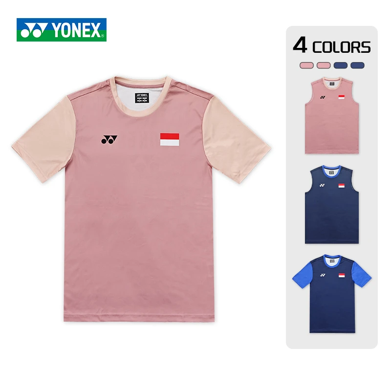 YONEX/尤尼克斯新款羽毛球服速干比赛训练短袖运动速干印尼大赛服