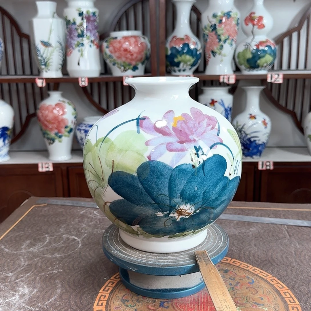 摆件景德镇陶瓷石紫荷