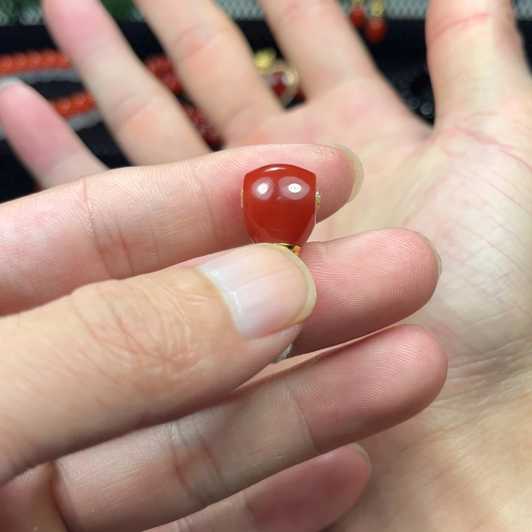 南红玛瑙分体金塔三通未镶嵌故*乀