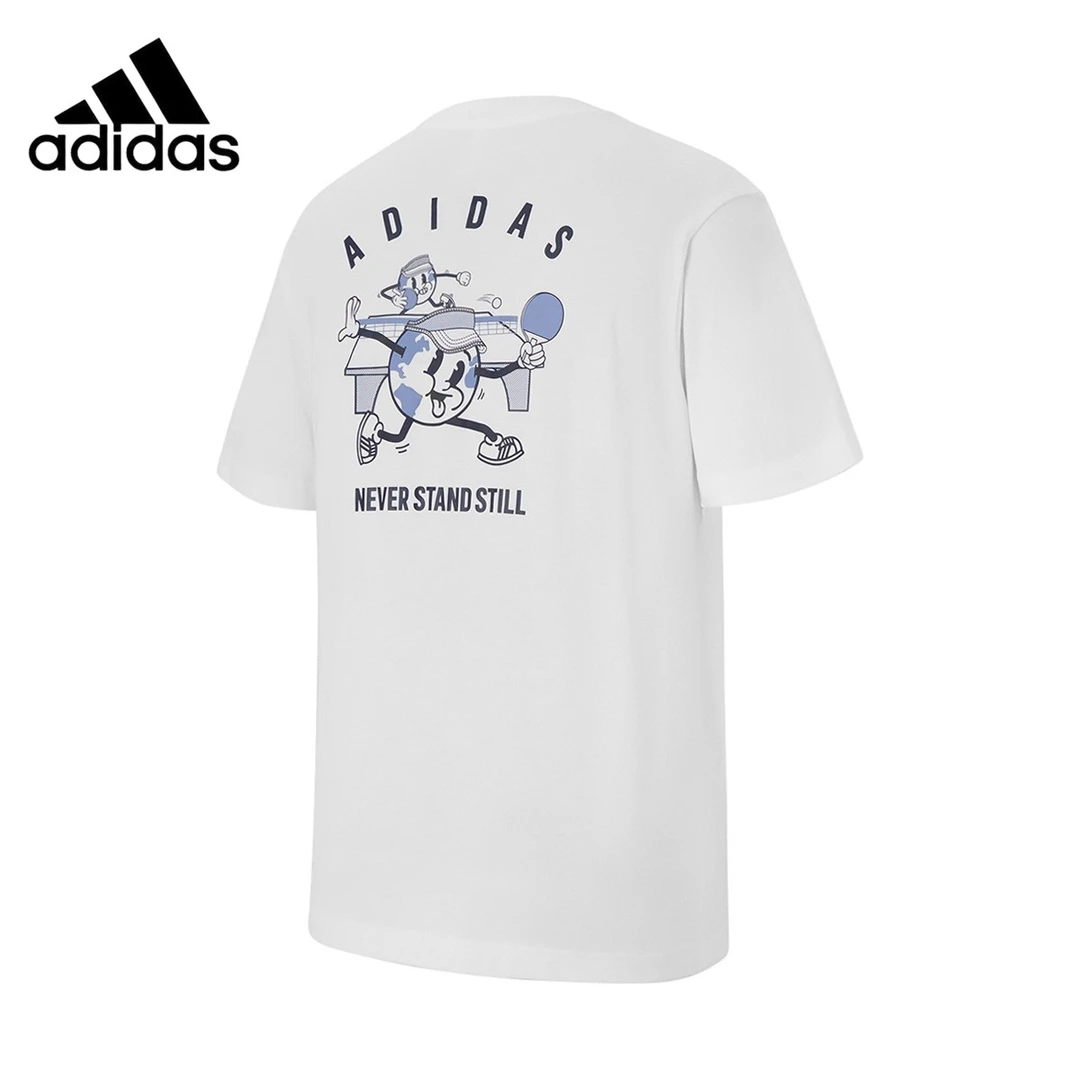 adidas/阿迪达斯短袖男款2025新款夏季透气纯棉无领短T白色KC4596