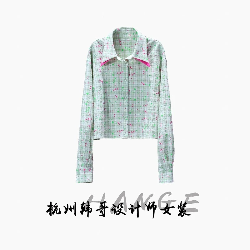 【韩哥女装】设计师高定《水绿天青不起尘》欧版衬衫6533