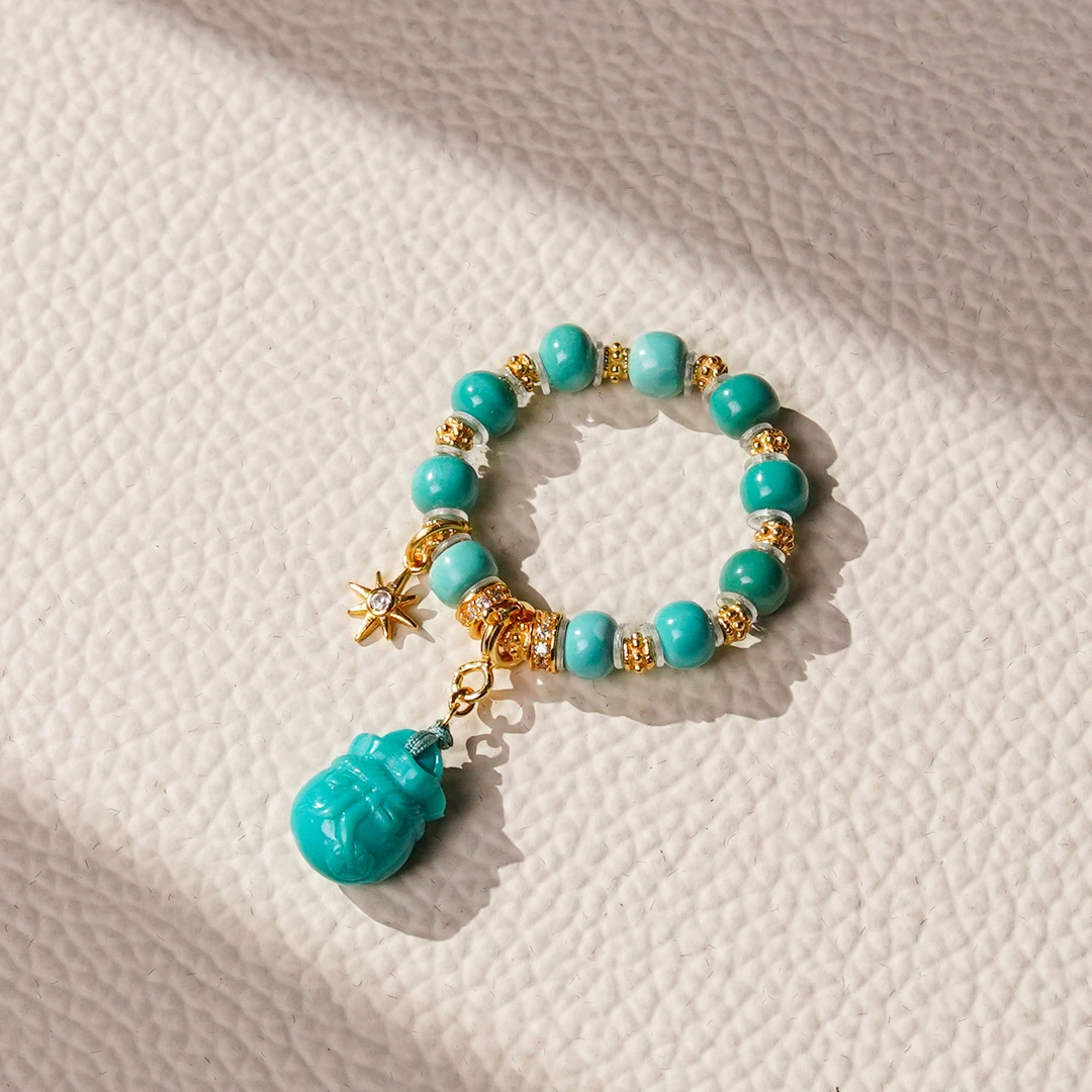 绿松DIY925绿松福袋戒指ZB00229