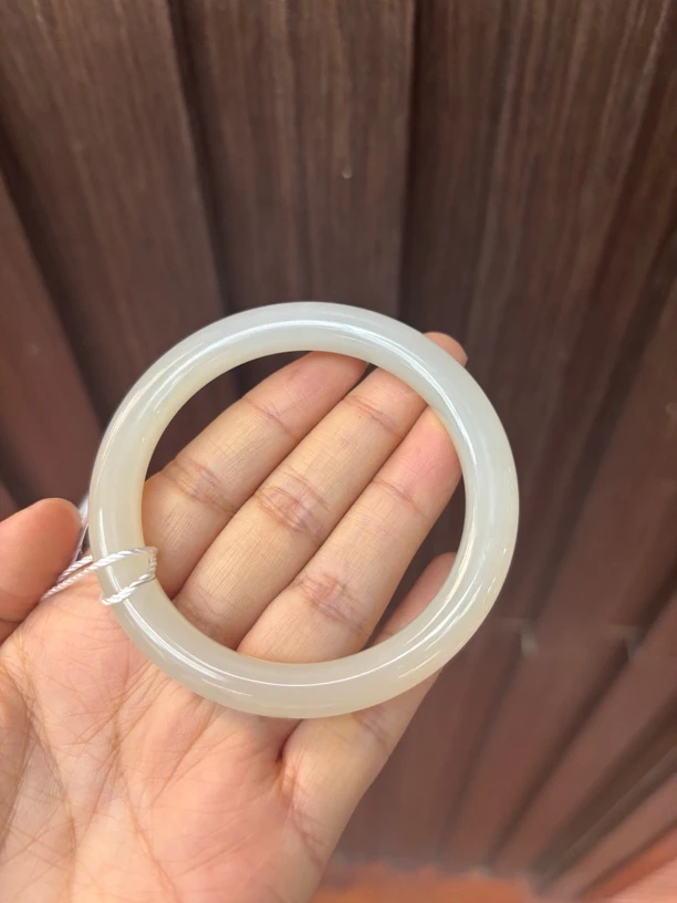 072522pn 和田玉青海料手镯55圈口34.8g