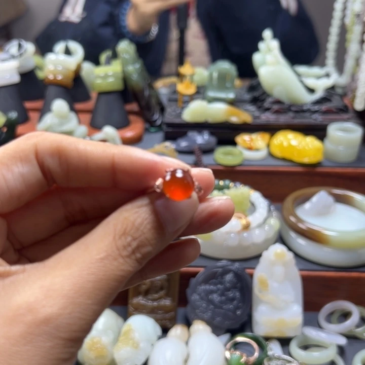 银S925镶嵌南红玛瑙戒指c****g