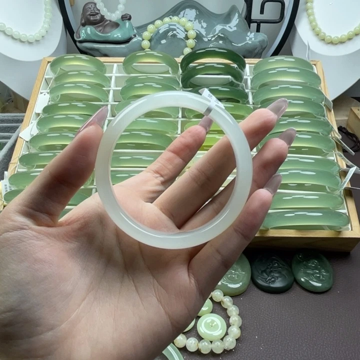白***⁾蛇纹石玉合金手镯